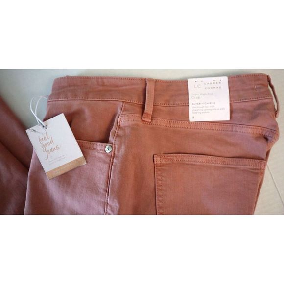 LC Lauren Conrad WL21D151RS 660 Women's Sz 8 Pink Super High-Rise Crop Jeans - Picture 7 of 10